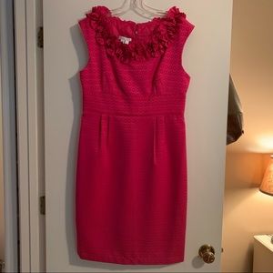 Pink floral neck dress 🌷🌸